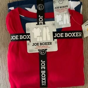 Joe Boxer Pajama Set, Mens XL, 3-Pc, Red/Blue, NWT